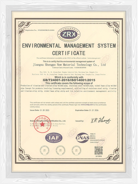 Certyfikat ISO14001